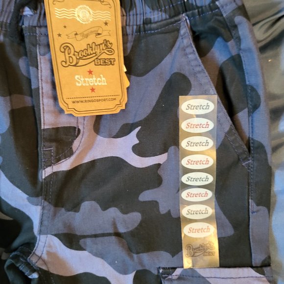 NWT Boy's "BROOKLYN'S BEST" stretch Cargo Pants sz M(10/12) Navy Camo - Picture 3 of 4